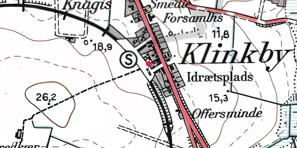 Historisk kort over Klinkby Station Historisk kort over Klinkby Station
