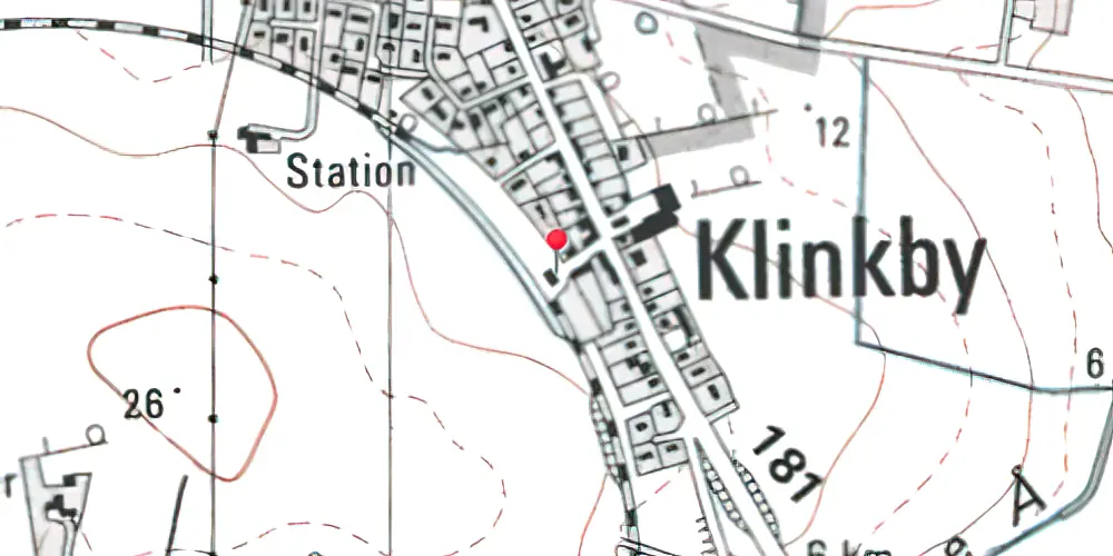 Historisk kort over Klinkby Station Historisk kort over Klinkby Station