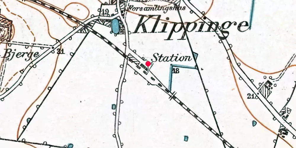 Historisk kort over Klippinge Trinbræt Historisk kort over Klippinge Trinbræt