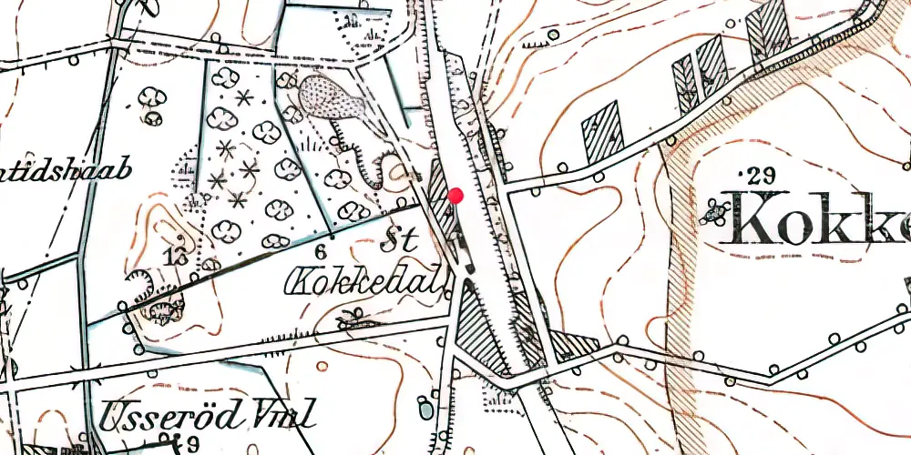 Historisk kort over Kokkedal Station