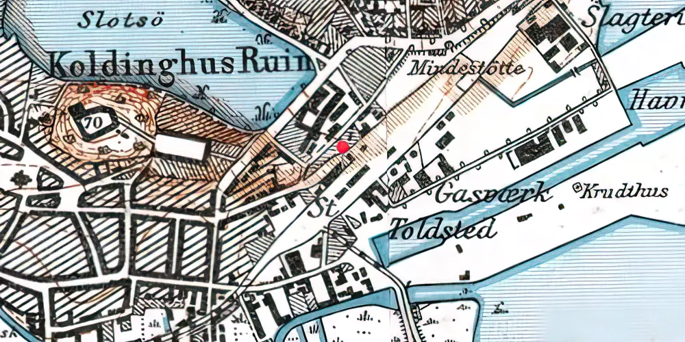 Historisk kort over Kolding Banegård Historisk kort over Kolding Banegård