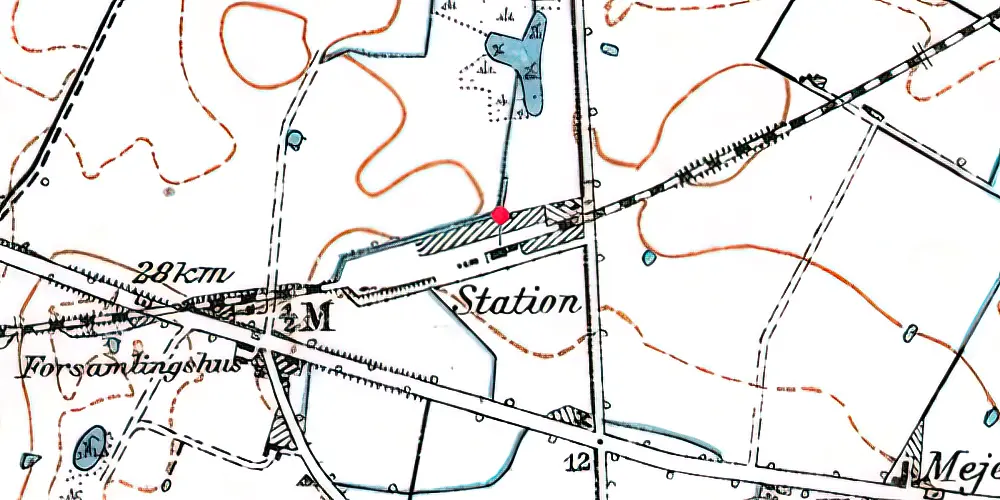 Historisk kort over Tjæreby Station Historisk kort over Tjæreby Station