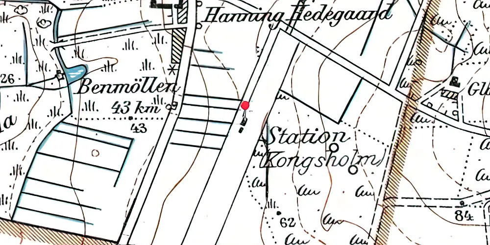 Historisk kort over Kongsholm Station Historisk kort over Kongsholm Station