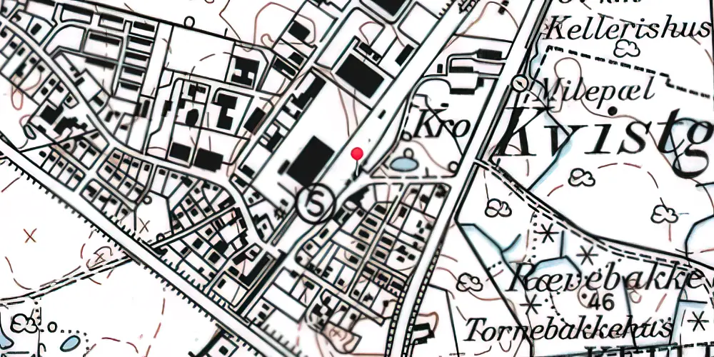 Historisk kort over Kvistgård Station Historisk kort over Kvistgård Station