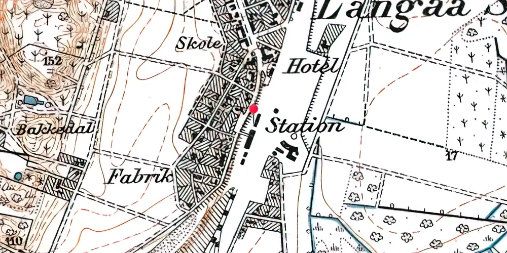 Historisk kort over Langå Station Historisk kort over Langå Station