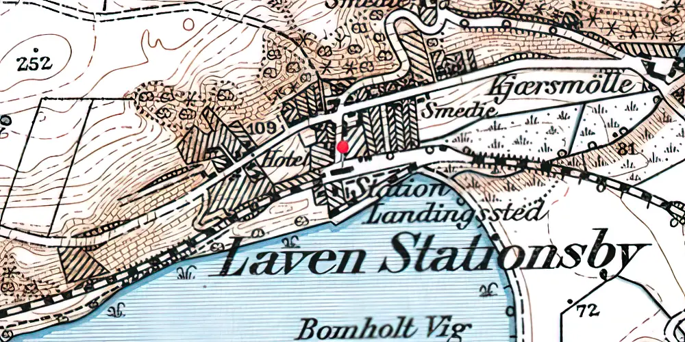 Historisk kort over Laven Trinbræt Historisk kort over Laven Trinbræt