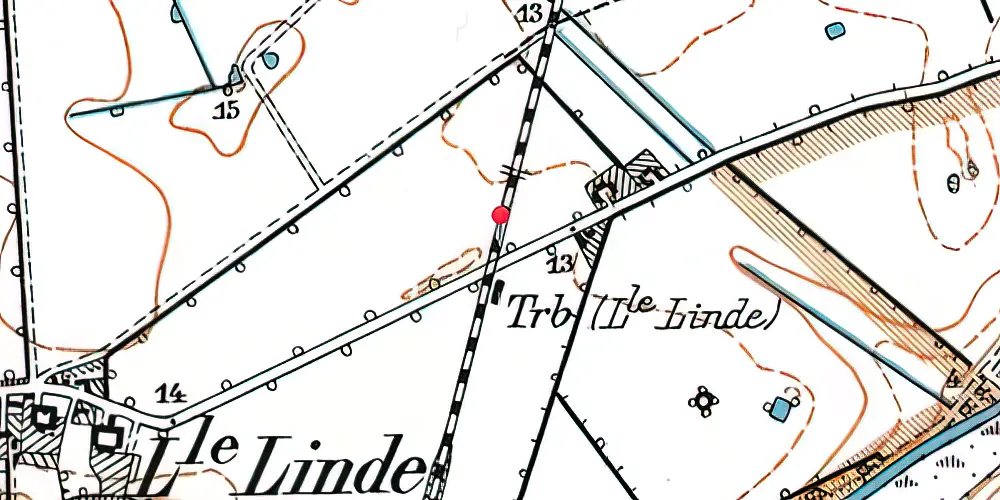 Historisk kort over Lille Linde Trinbræt Historisk kort over Lille Linde Trinbræt