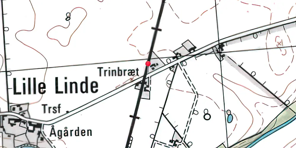 Historisk kort over Lille Linde Trinbræt Historisk kort over Lille Linde Trinbræt