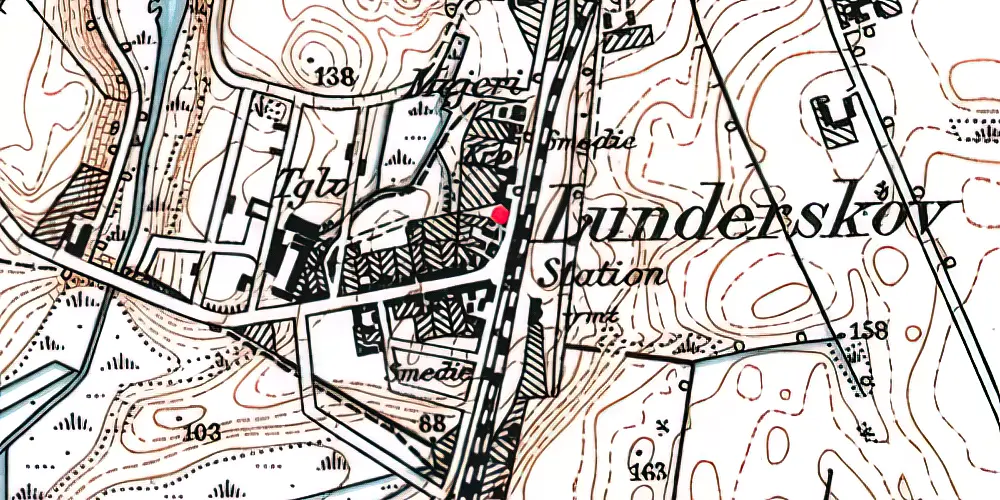 Historisk kort over Lunderskov Station Historisk kort over Lunderskov Station
