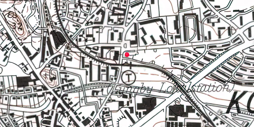 Historisk kort over Lyngby Lokal Station Historisk kort over Lyngby Lokal Station
