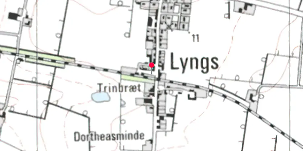 Historisk kort over Lyngs Trinbræt Historisk kort over Lyngs Trinbræt