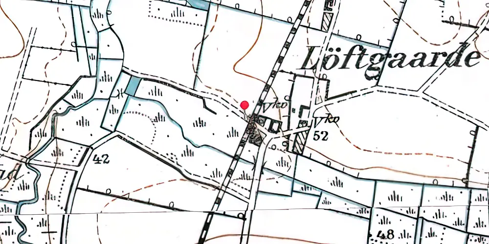 Historisk kort over Løftgård Trinbræt