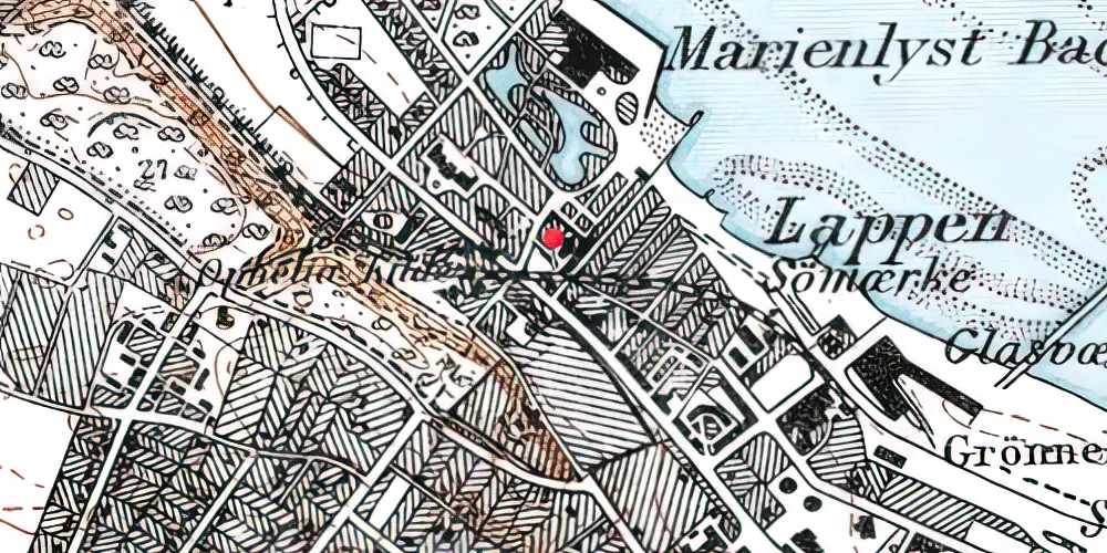 Historisk kort over Marienlyst Trinbræt