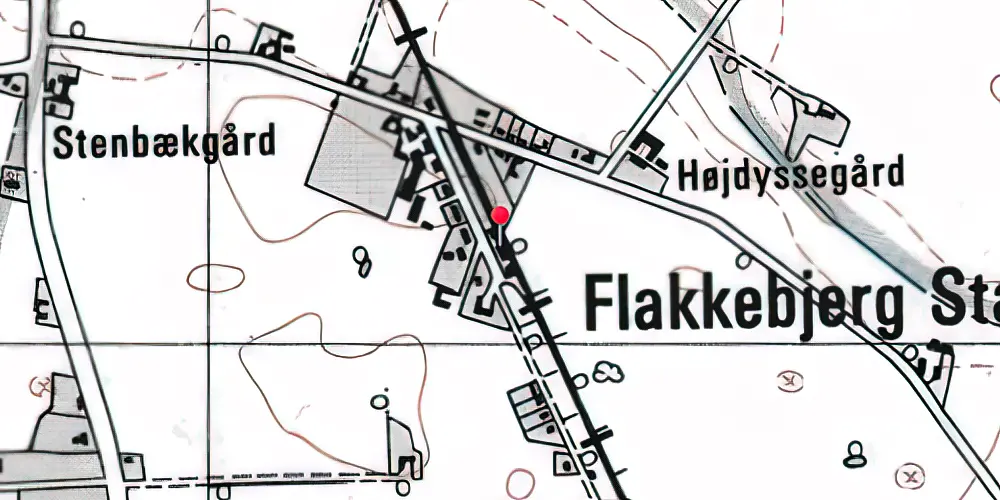 Historisk kort over Flakkebjerg Trinbræt Historisk kort over Flakkebjerg Trinbræt