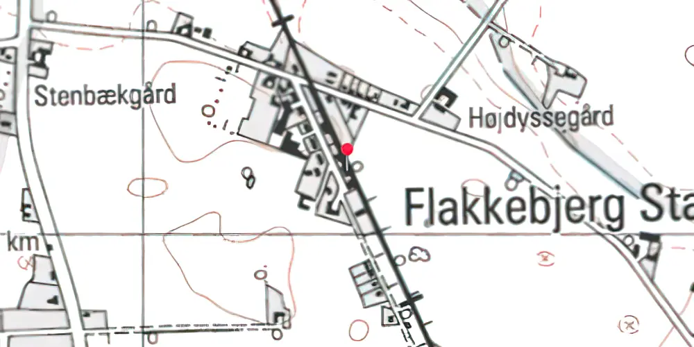 Historisk kort over Flakkebjerg Trinbræt Historisk kort over Flakkebjerg Trinbræt