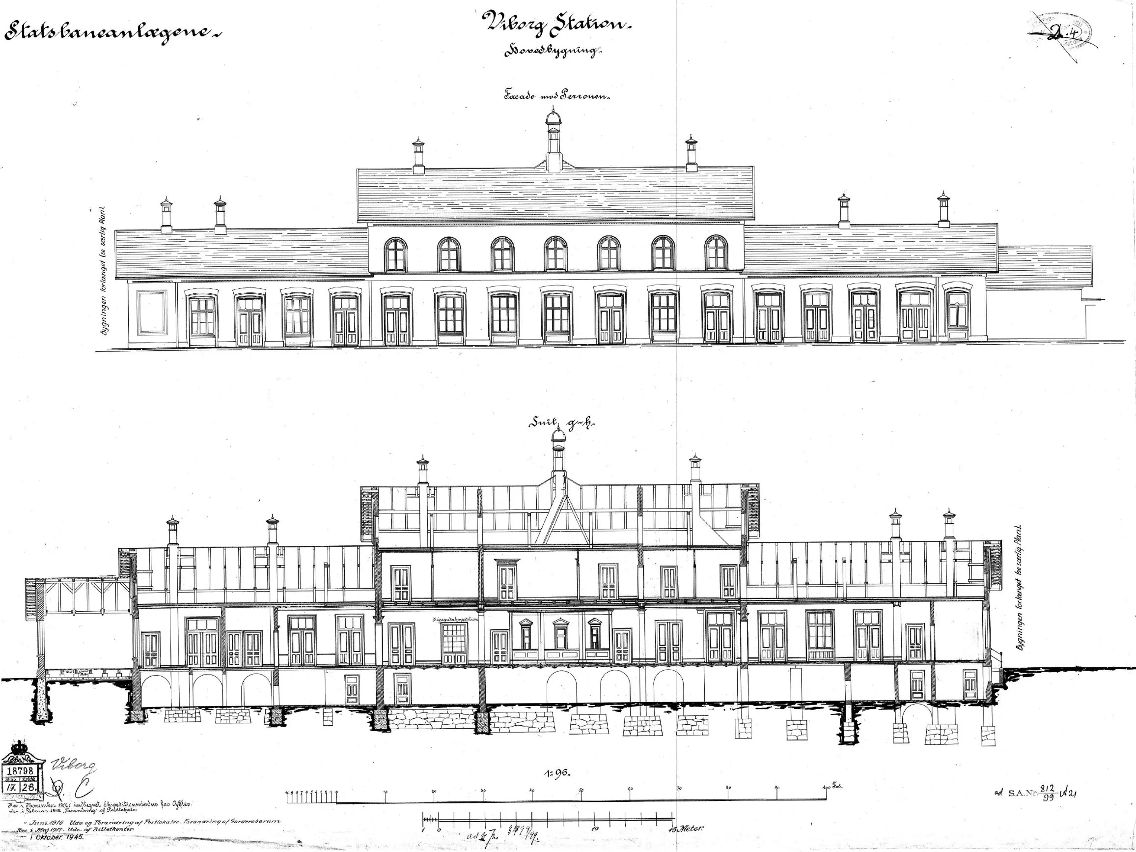 Tegning af Viborg Station. Tegning af Viborg Station.