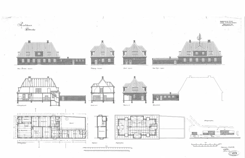 Tegning af Føllenslev Station.