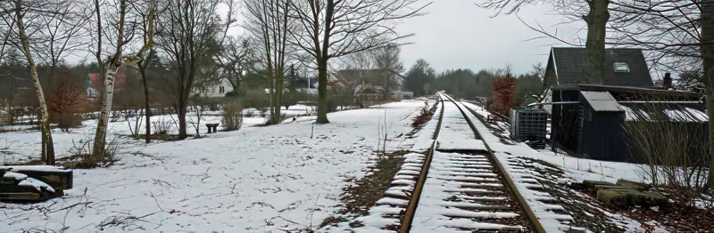 Sludstrup Station har ligget til vestre i billedet - men den er nedrevet og der er ikke mere tilbage.