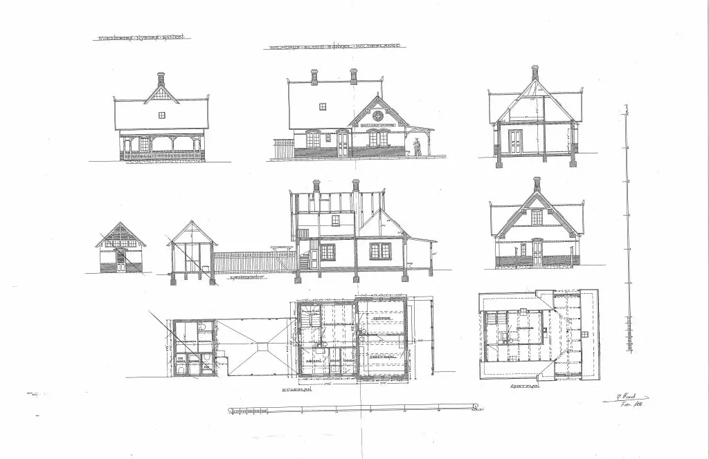 Tegning af Holmdrup Holdeplads Sign.: H. Wenck.