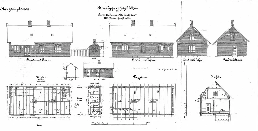 Tegning af Buddinge Station.