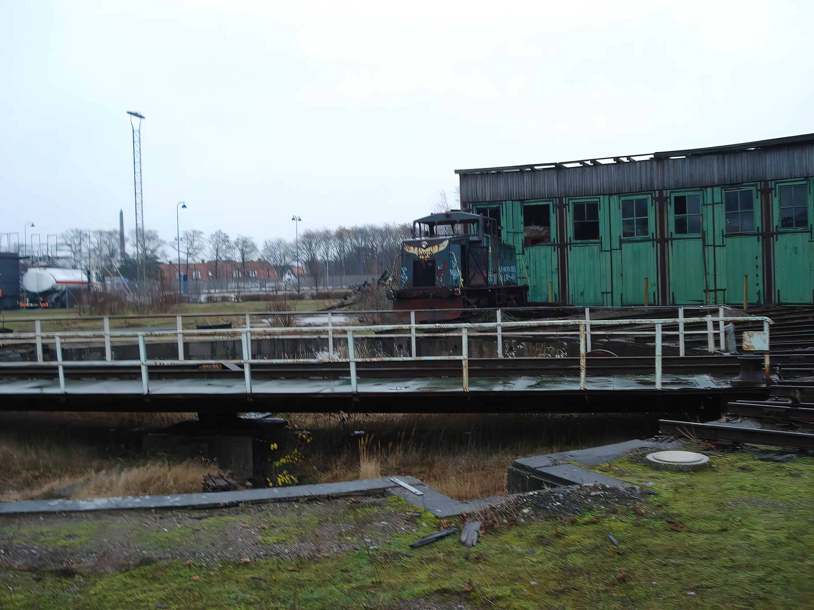 Billede af remiseområdet ved Gedser Station. Billede af remiseområdet ved Gedser Station.