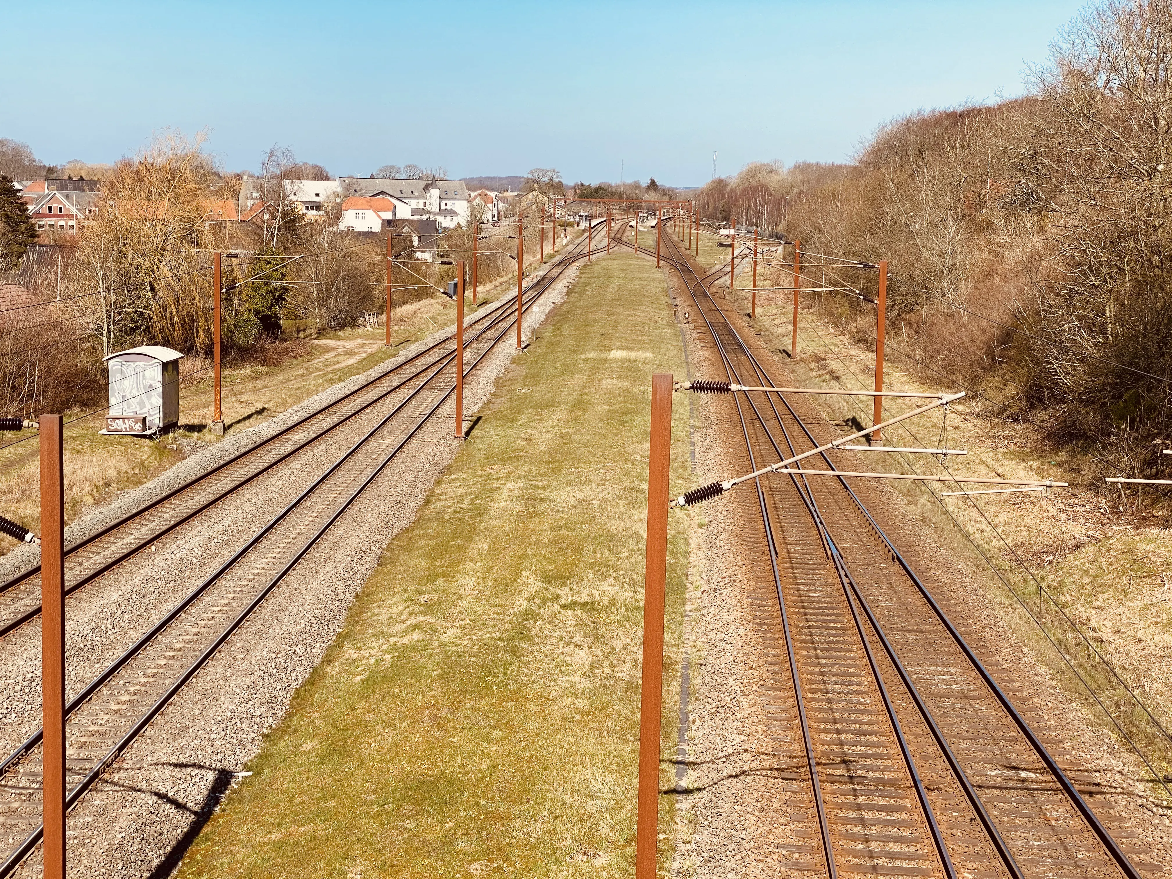 Billede af Lunderskov Stations baneterræn set mod nord. Billede af Lunderskov Stations baneterræn set mod nord.