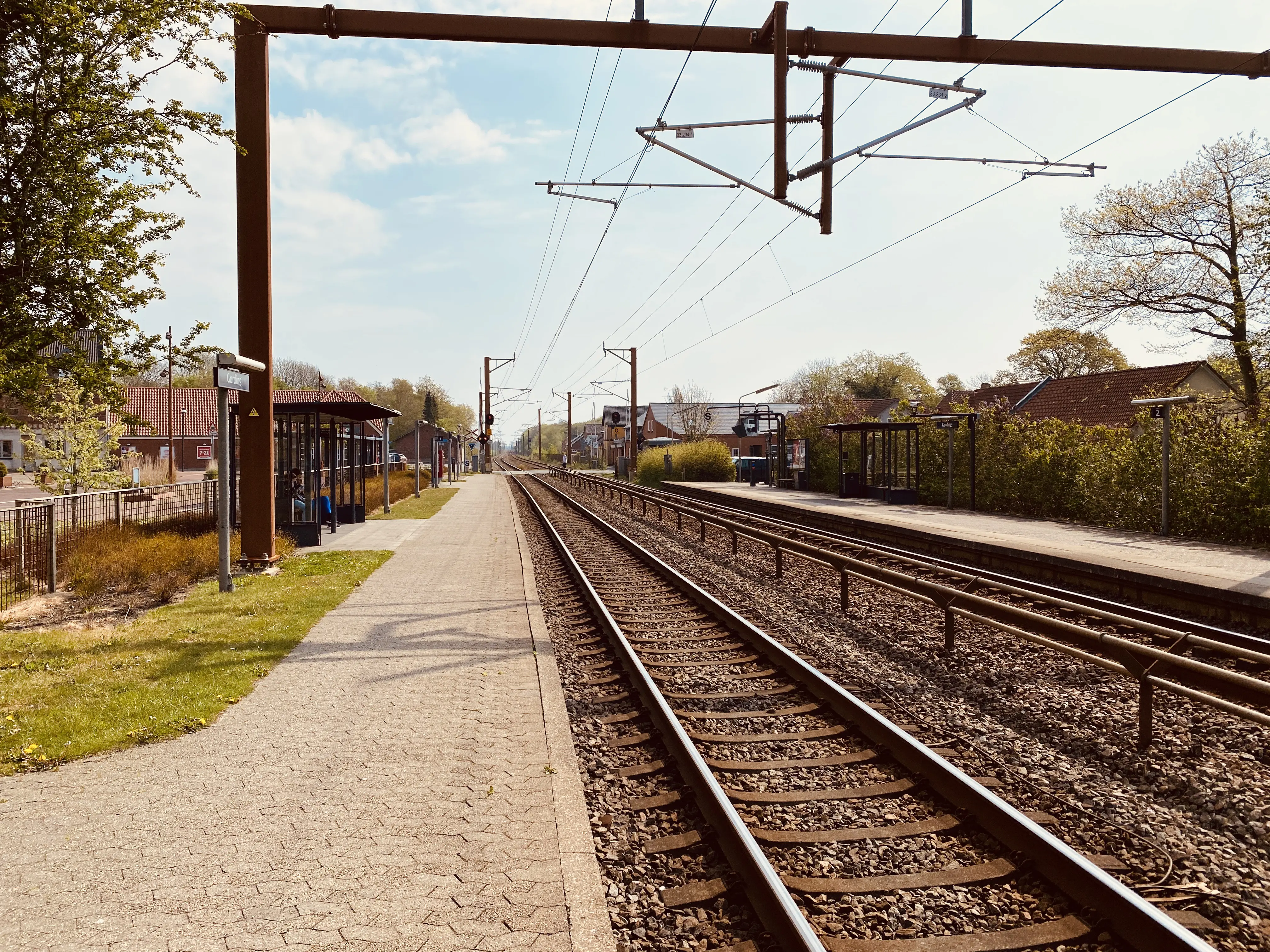 Billede af Gørding Station er nedrevet og afløst af dette Trinbræt.