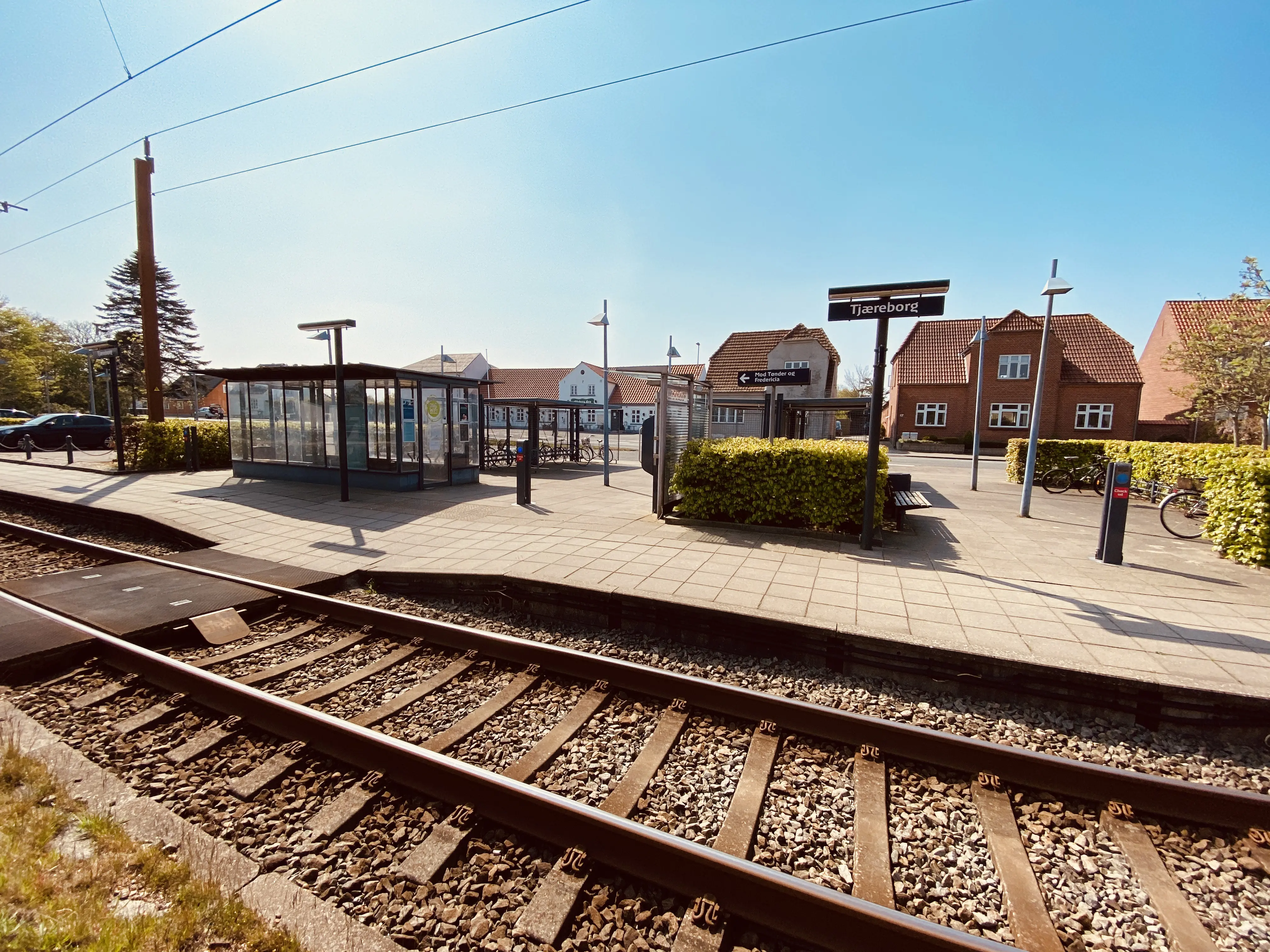 Billede af Tjæreborg Station, som er nedrevet og afløst af dette Trinbræt.