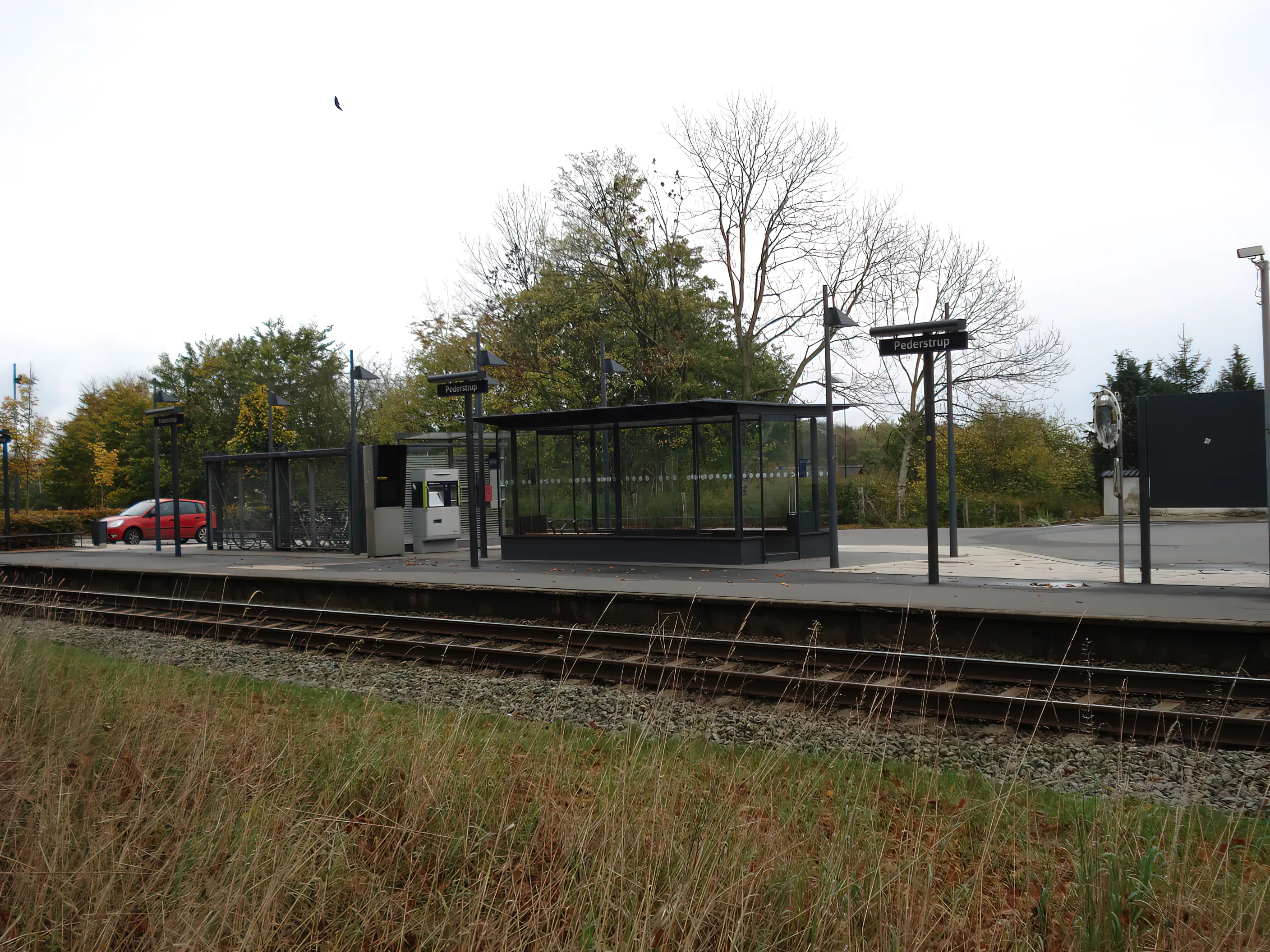 Billede af Pederstrup Station er nedrevet, men den har ligget her.