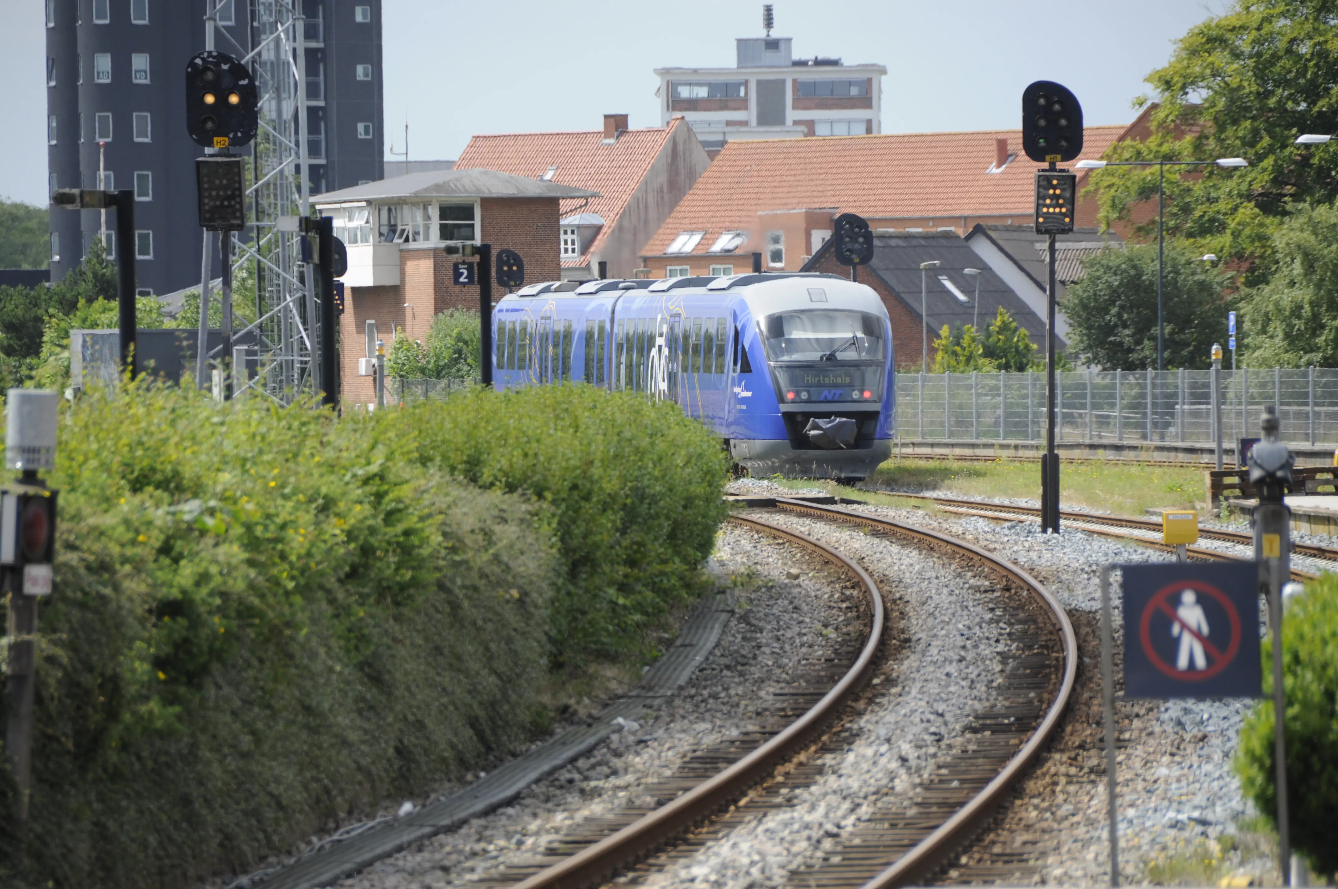 Billede af Hjørring Stations sporareal.