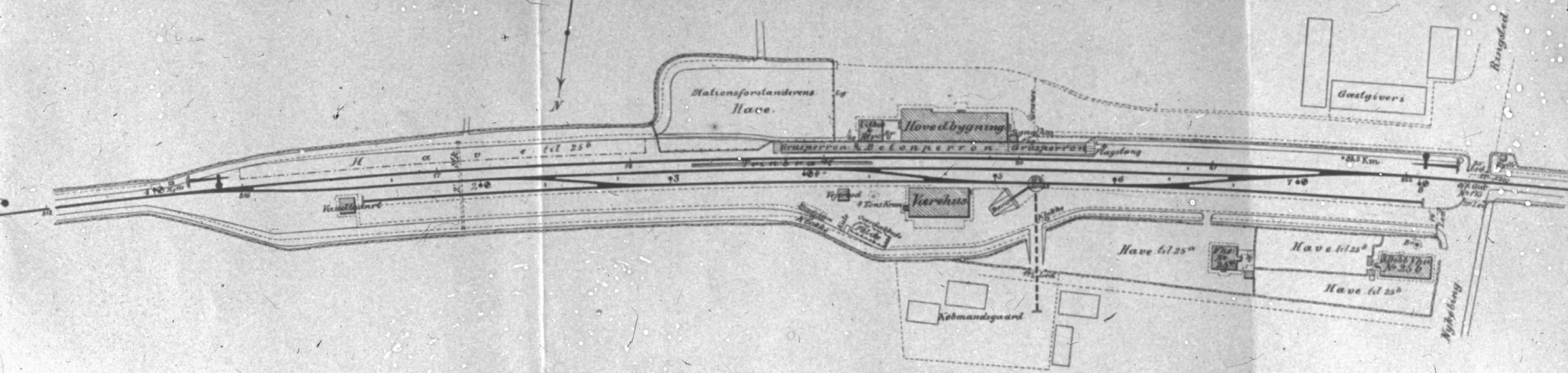 Sporplan af Mørkøv Station. Sporplan af Mørkøv Station.