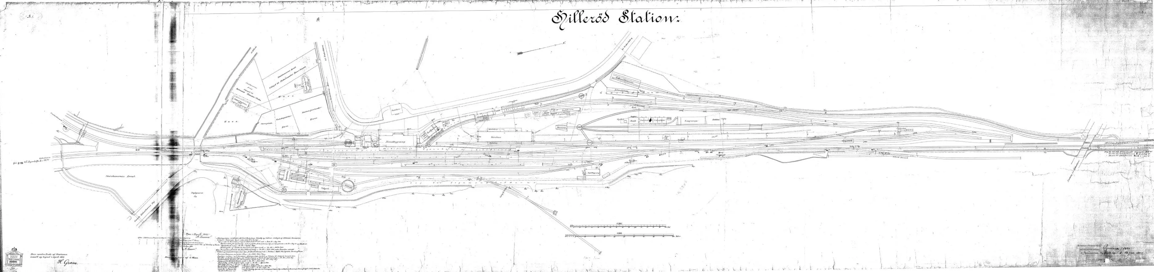 Sporplan af Hillerød Station.
