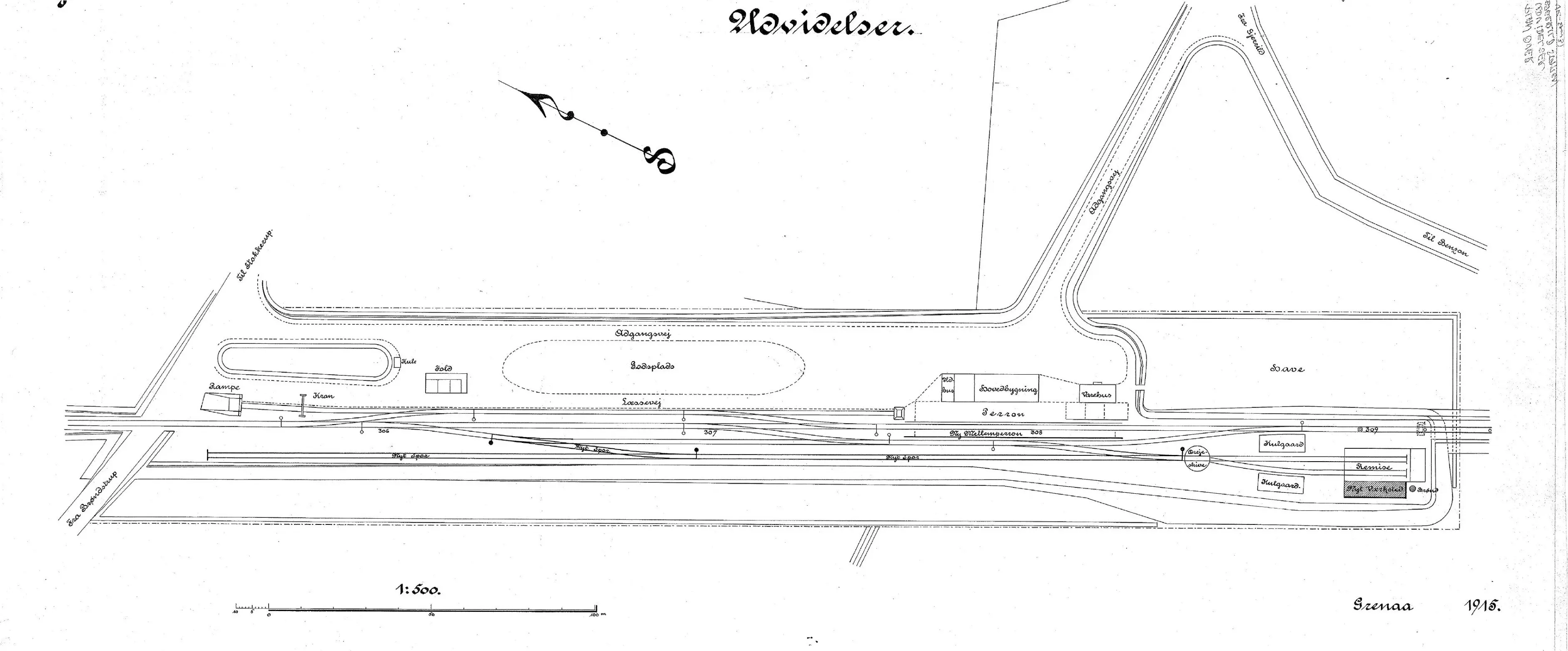 Sporplan af Gjerrild Station. Sporplan af Gjerrild Station.