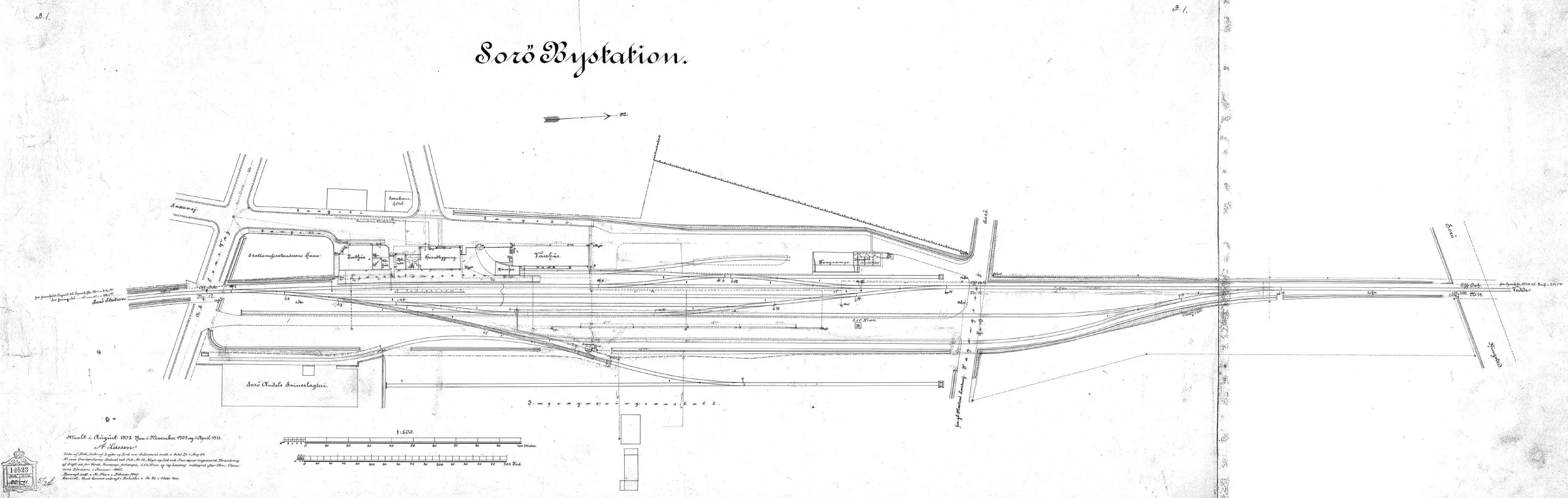 Sporplan af Sorø By Station.