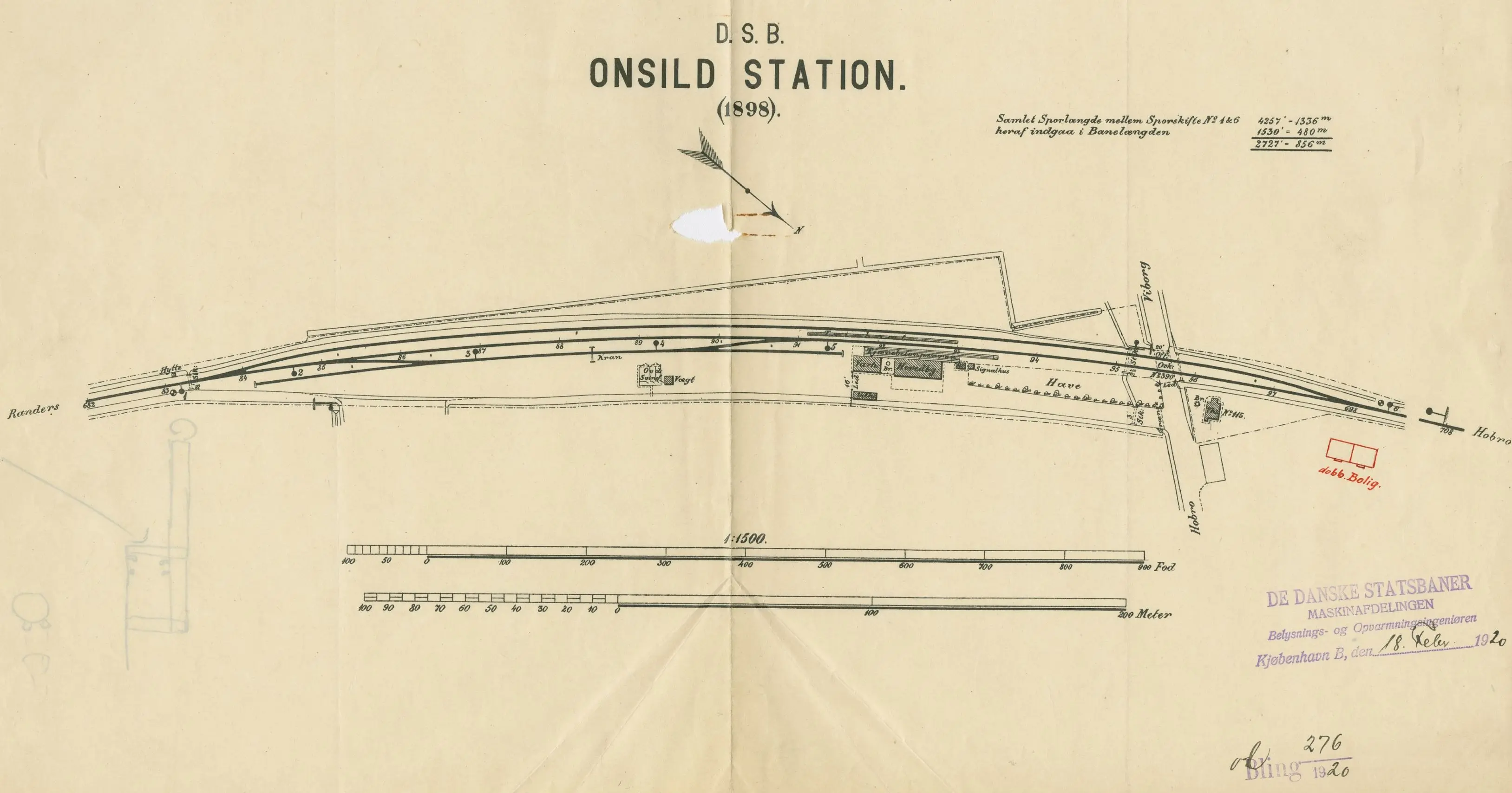 Sporplan af Onsild Station. Sporplan af Onsild Station.