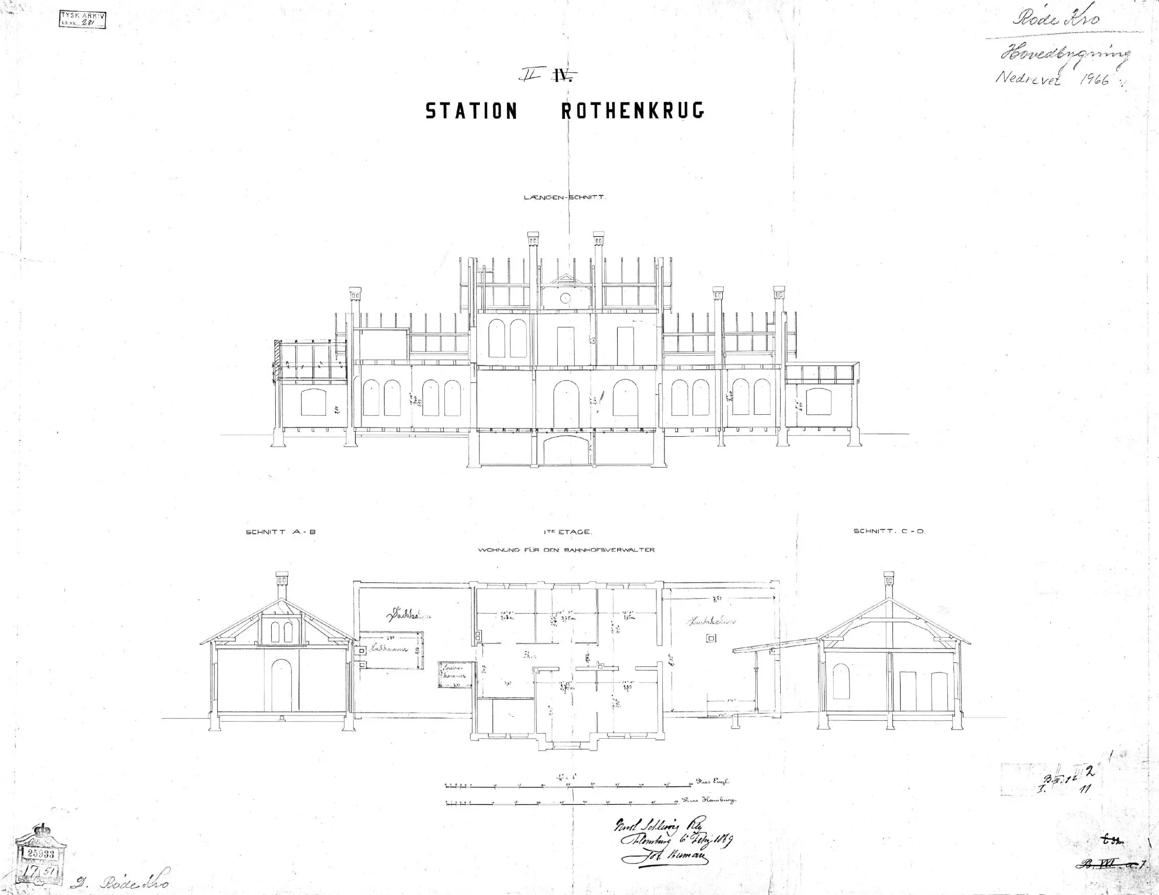 Tegning af Rødekro Station.