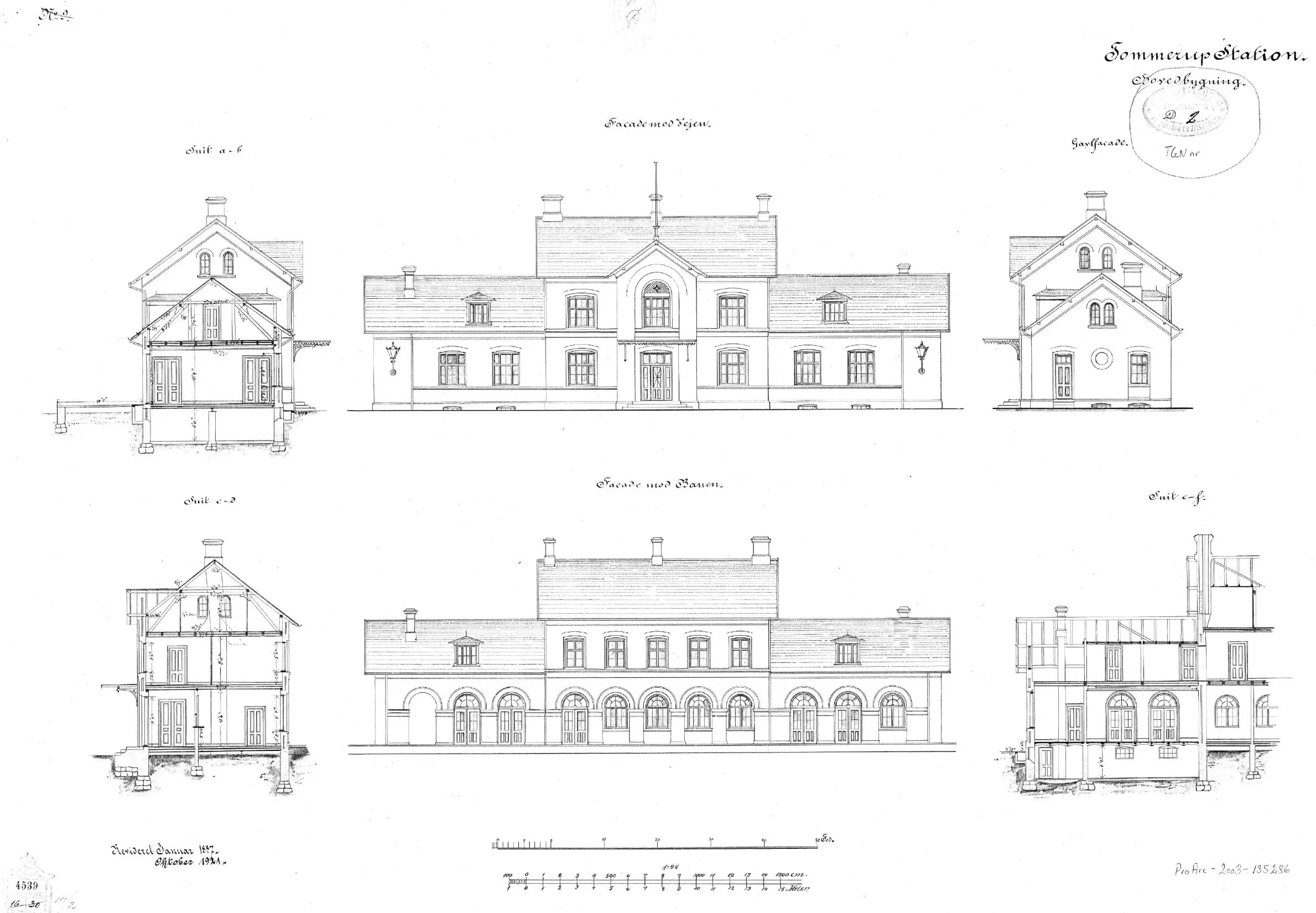 Tegning af Tommerup Station.