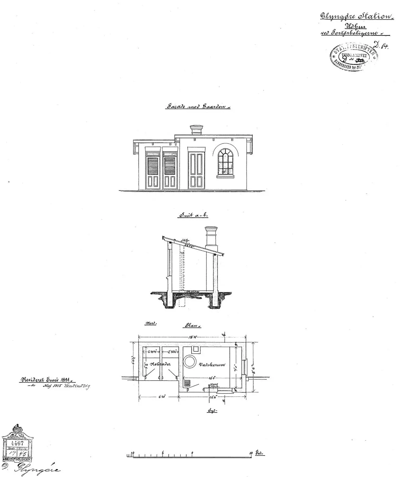 Tegning af Glyngøre Stations Udhus ved portørboligerne. Tegning af Glyngøre Stations Udhus ved portørboligerne.