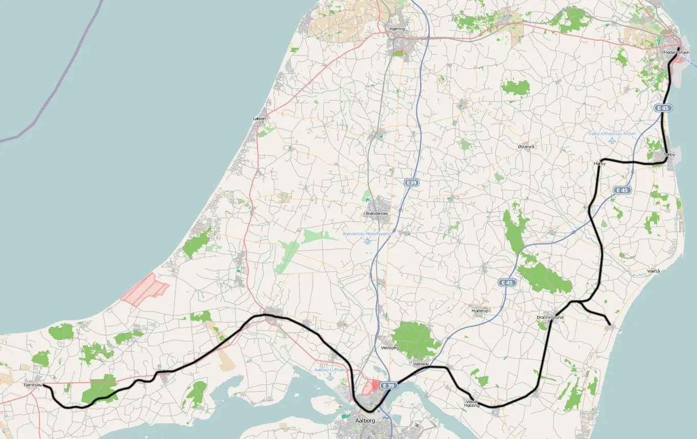 Banekort fra Fjerritslev-Nørresundby Jernbane (FNSJ). Banekort fra Fjerritslev-Nørresundby Jernbane (FNSJ).