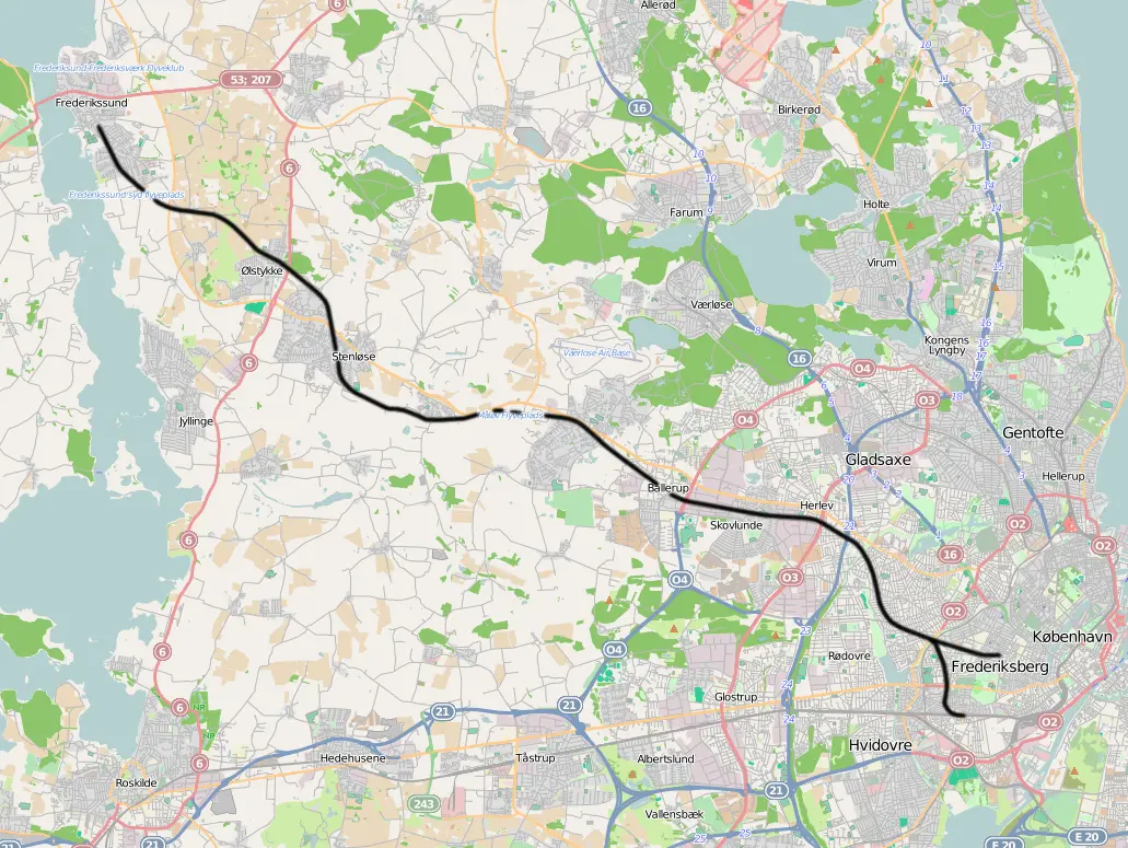 Banekort fra Frederikssundbanen (DSB).