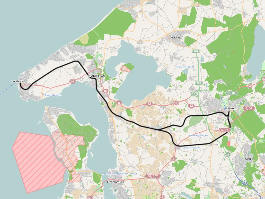 Banekort fra Frederiksværk-Hundested (FHJ).