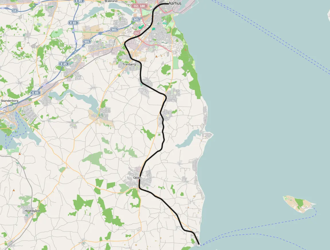 Banekort fra Hads-Ning Herreders Jernbane (Odder - Hov) (HHJ). Banekort fra Hads-Ning Herreders Jernbane (Odder - Hov) (HHJ).