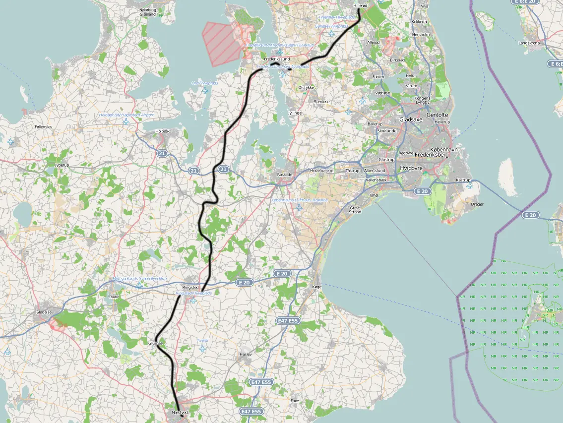 Banekort fra Midtbanen på Sjælland (DSB). Banekort fra Midtbanen på Sjælland (DSB).