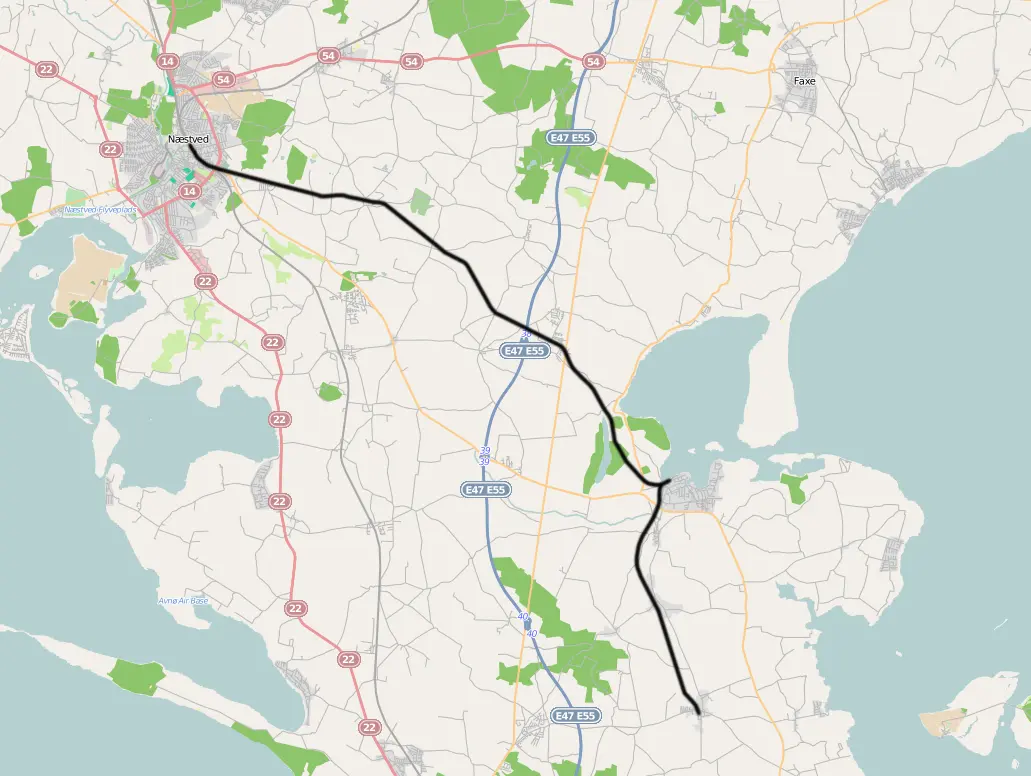 Banekort fra Næstved-Præstø-Mern Banen (NPMB).