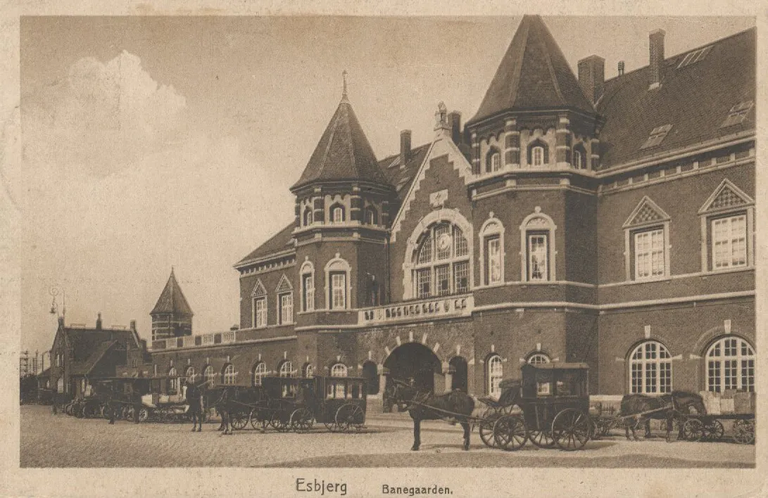 Postkort af Esbjerg Station.