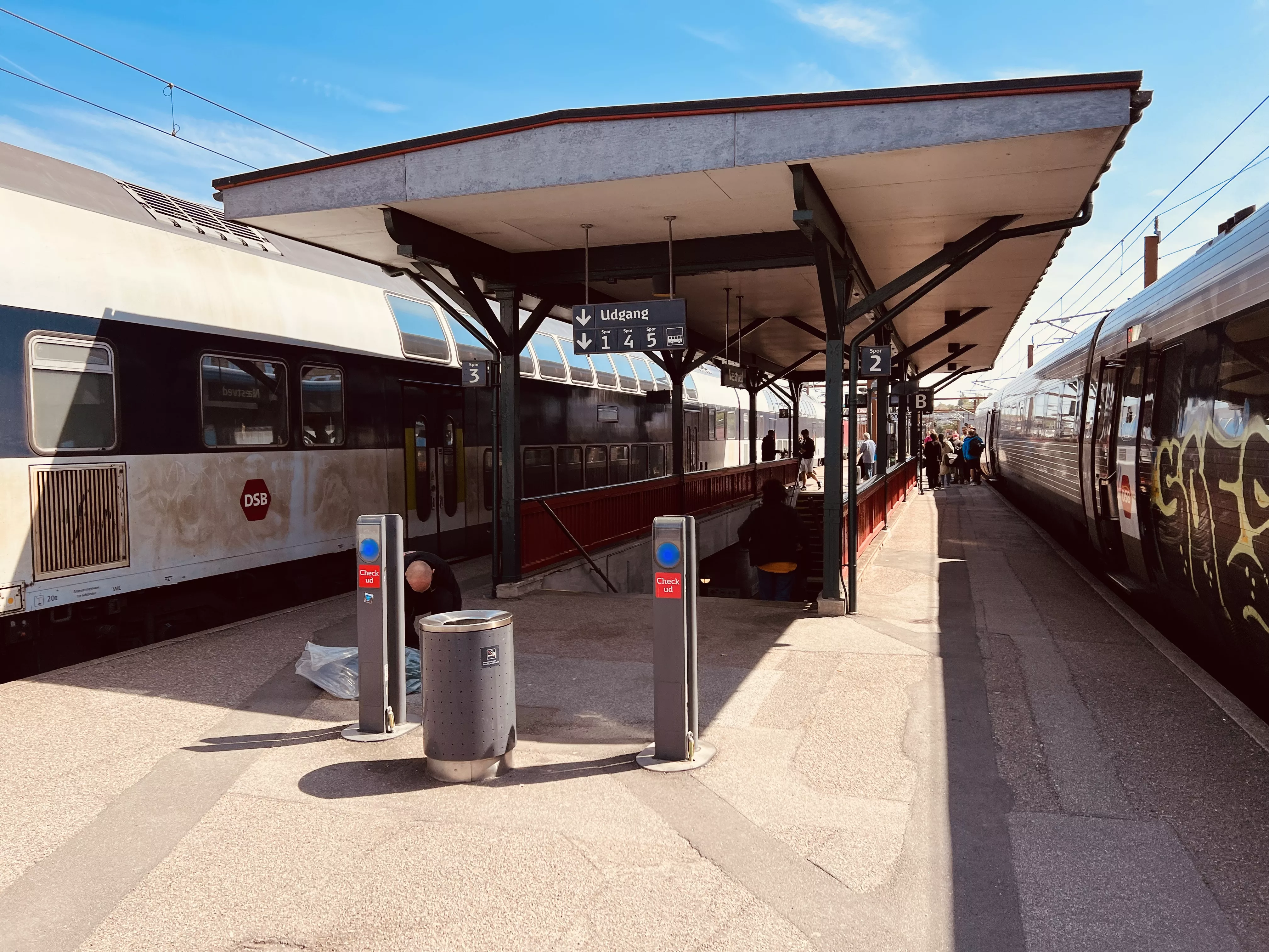 Billede af tog ud for Næstved Station. Billede af tog ud for Næstved Station.