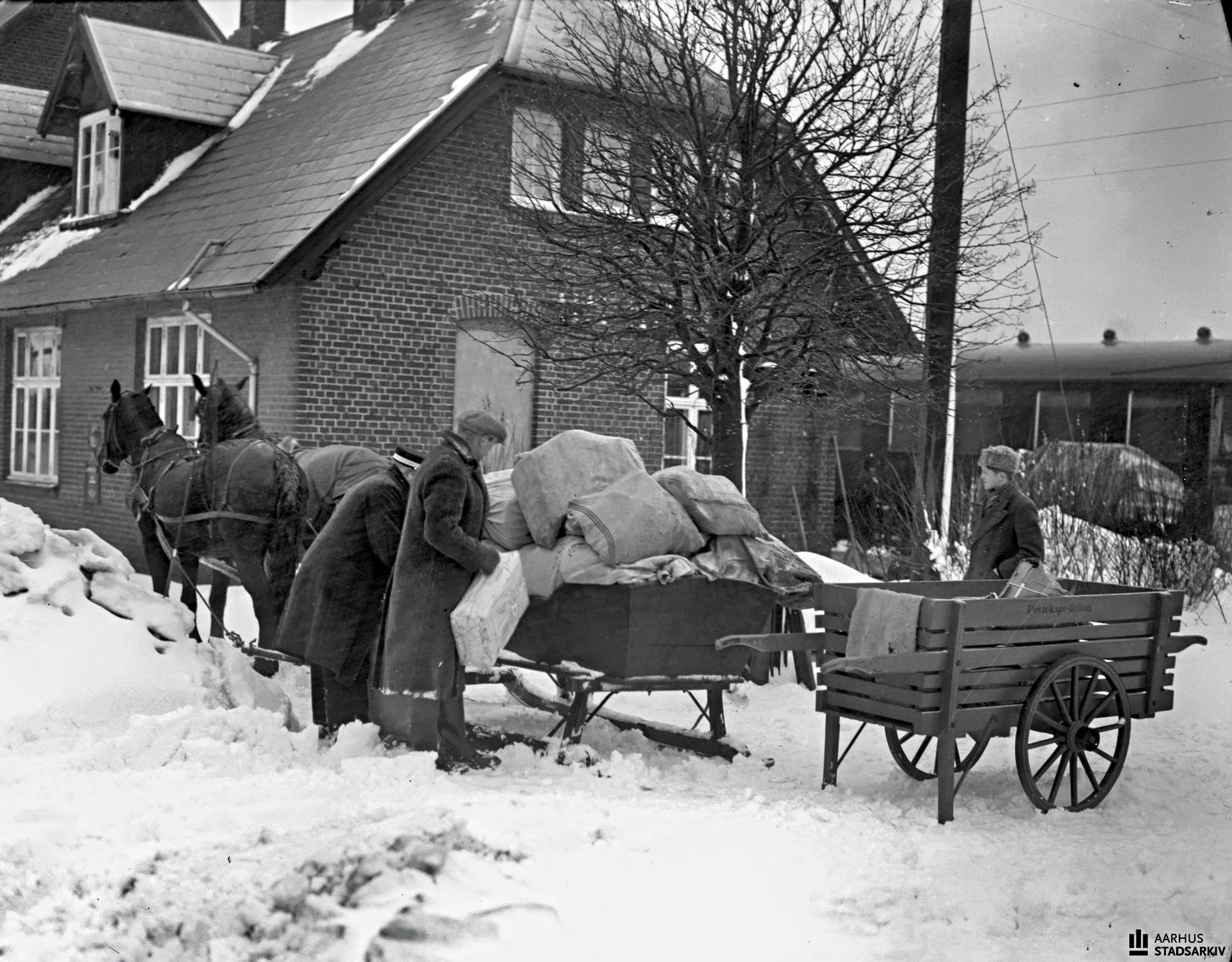 Billede af Stavtrup Station - Vinter ved Stavtrup Station vest for Aarhus.