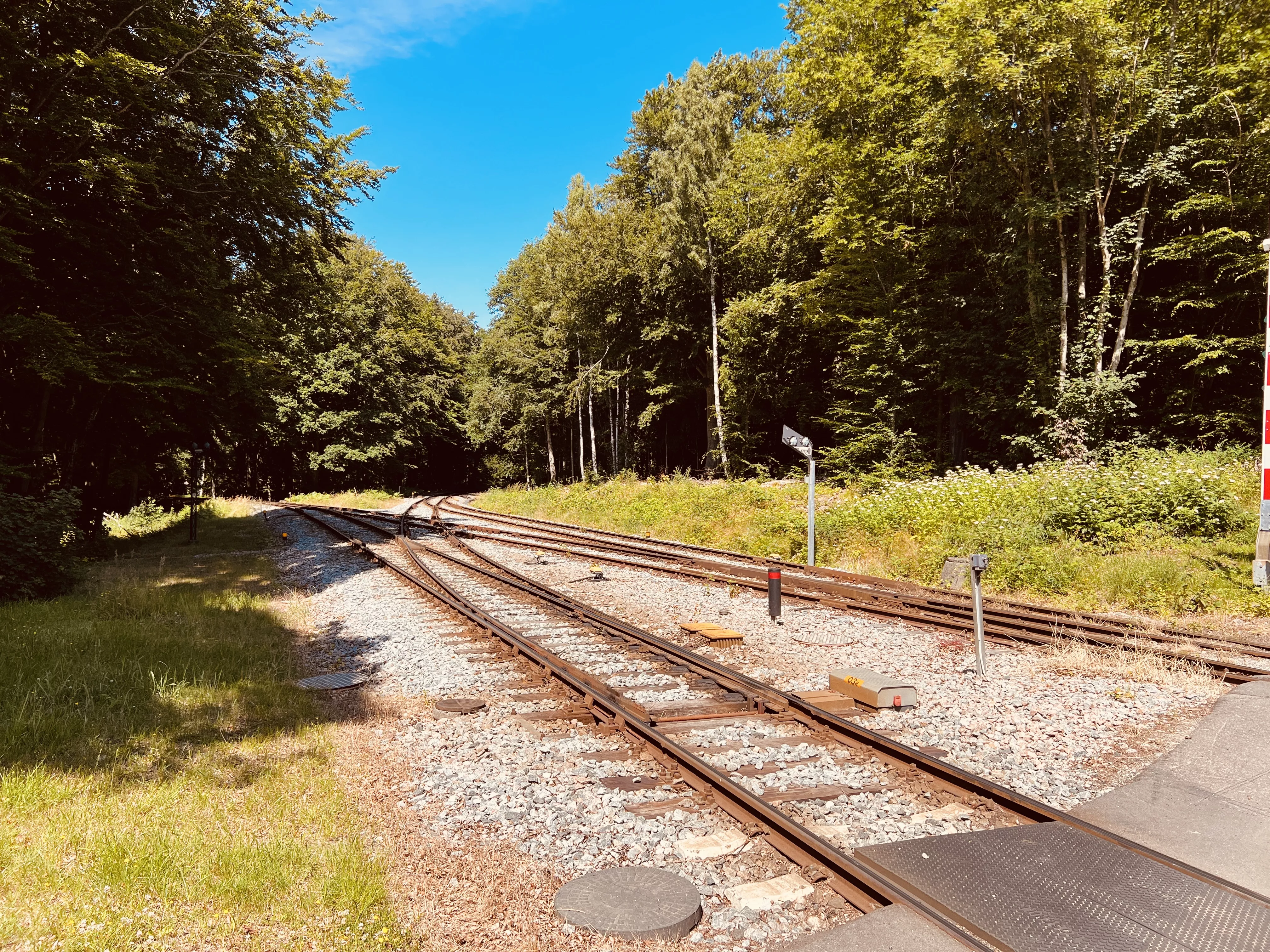 Billede af afgreningen mod hhv. Gilleleje og Tisvildeleje ud for Kagerup Station.