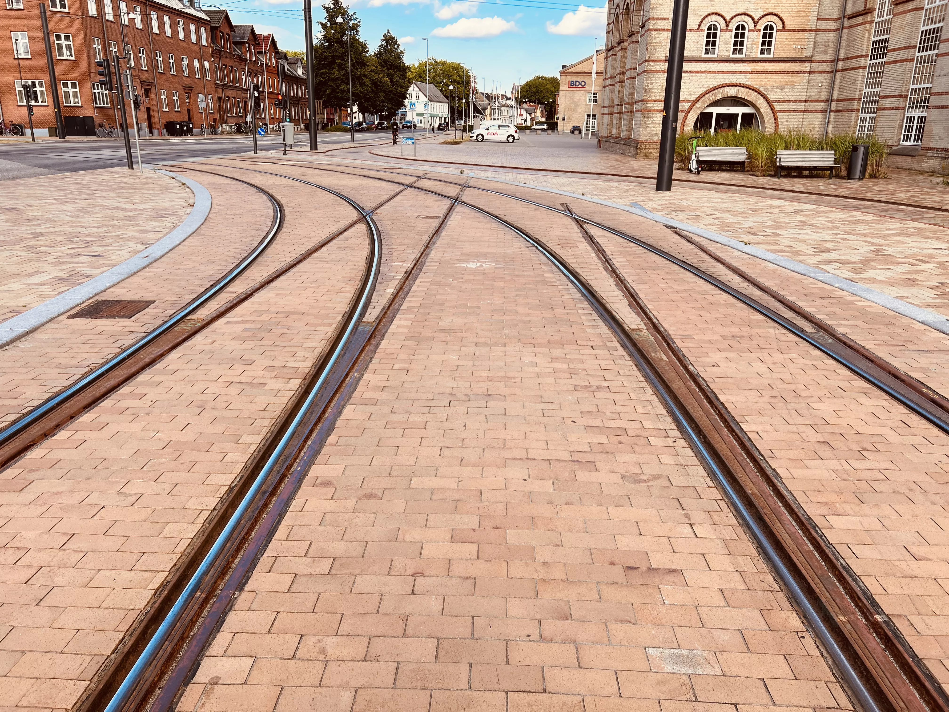 Billede af sporudfletningen for Letbaneetape 2 på Vesterbro Letbanestation.