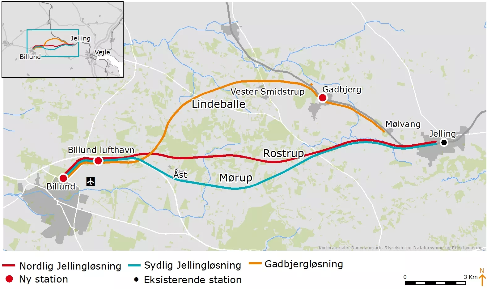 Billede fra forslag til ny Vejle-Billund.